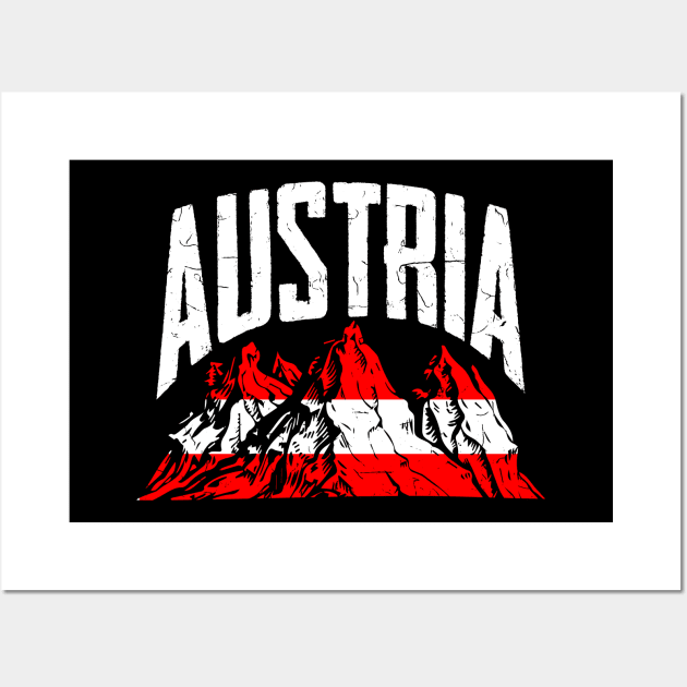 Austria Mountain - Austrian Hiking Skiing Gift Wall Art by biNutz